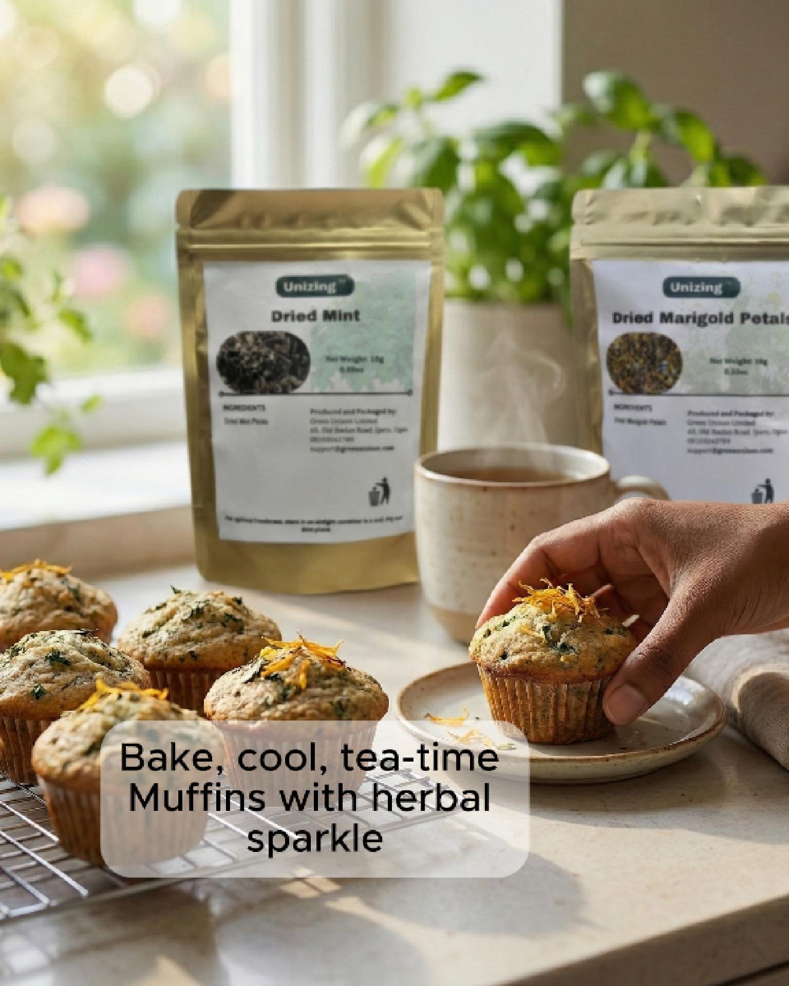 Herb-Scented Bakes: Using Dried Mint & Marigold with Plantain & Corn Flour